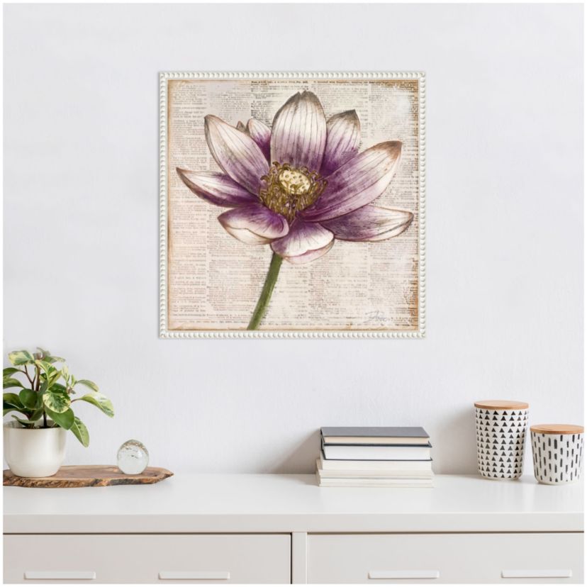 Defined Lotus Flower II Framed Canvas Wall Art Print