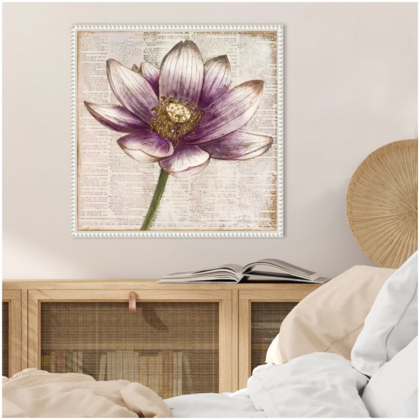 Defined Lotus Flower II Framed Canvas Wall Art Print
