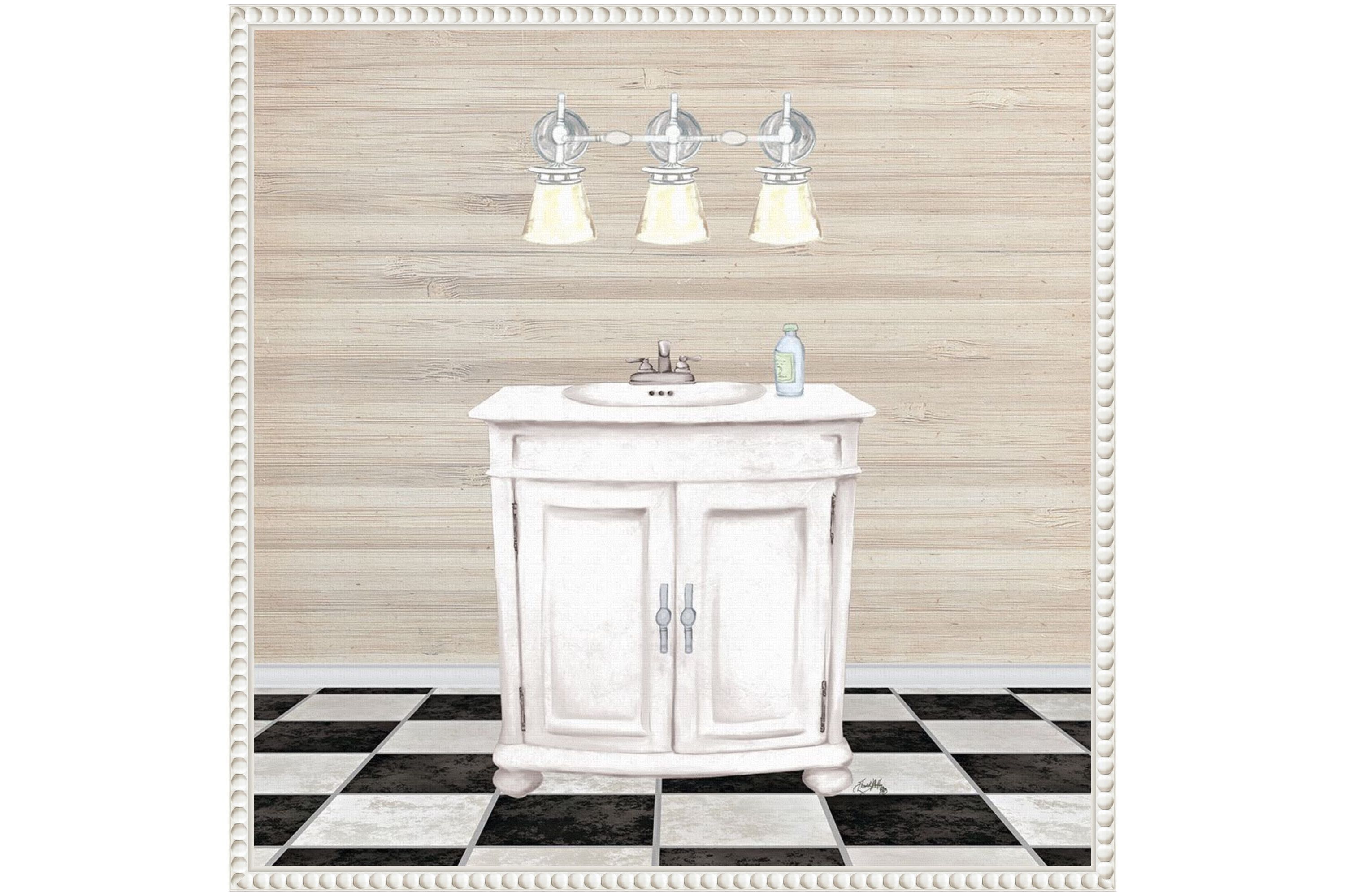 Bathroom II Framed Canvas Wall Art Print