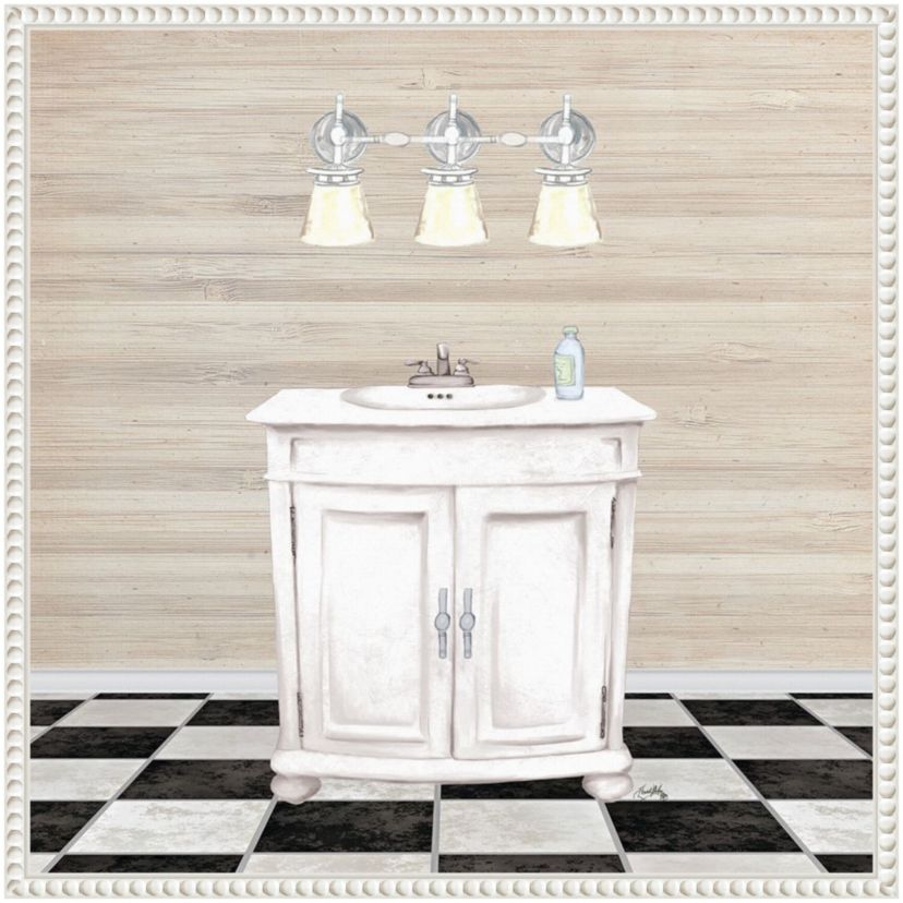 Bathroom II Framed Canvas Wall Art Print