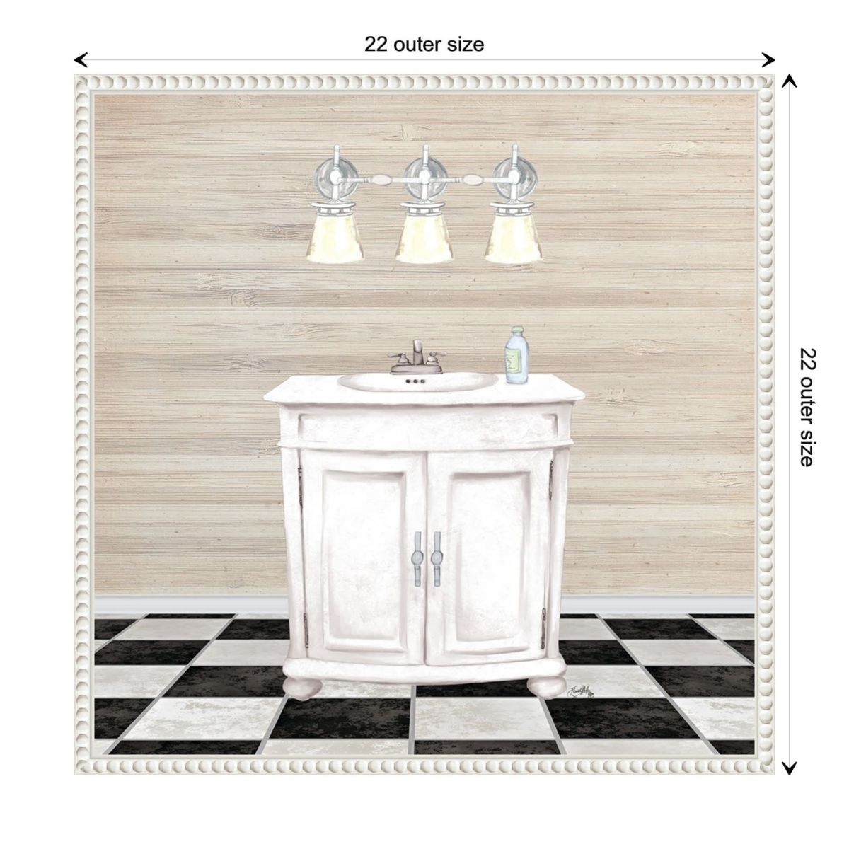 Bathroom II Framed Canvas Wall Art Print