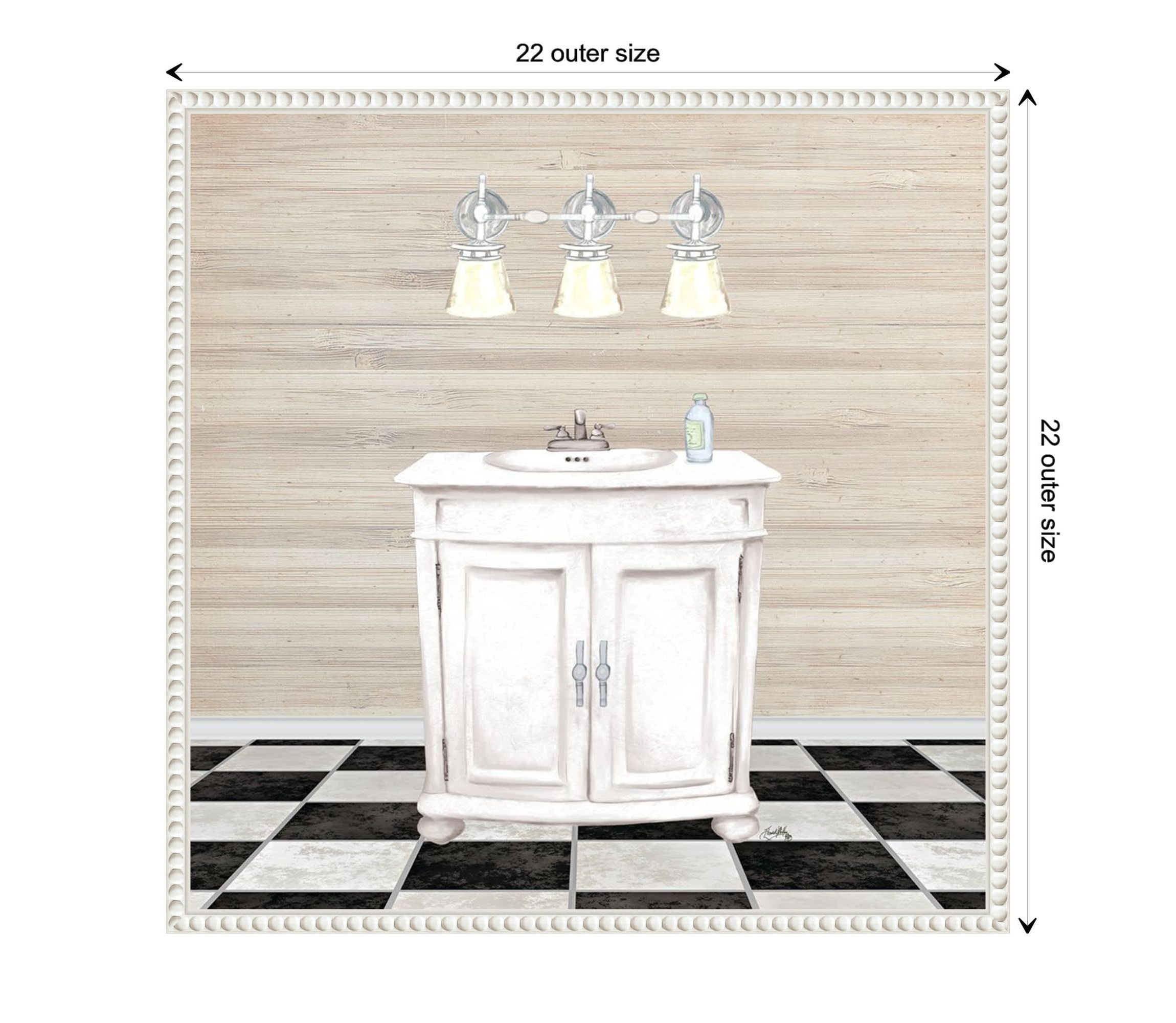 Bathroom II Framed Canvas Wall Art Print