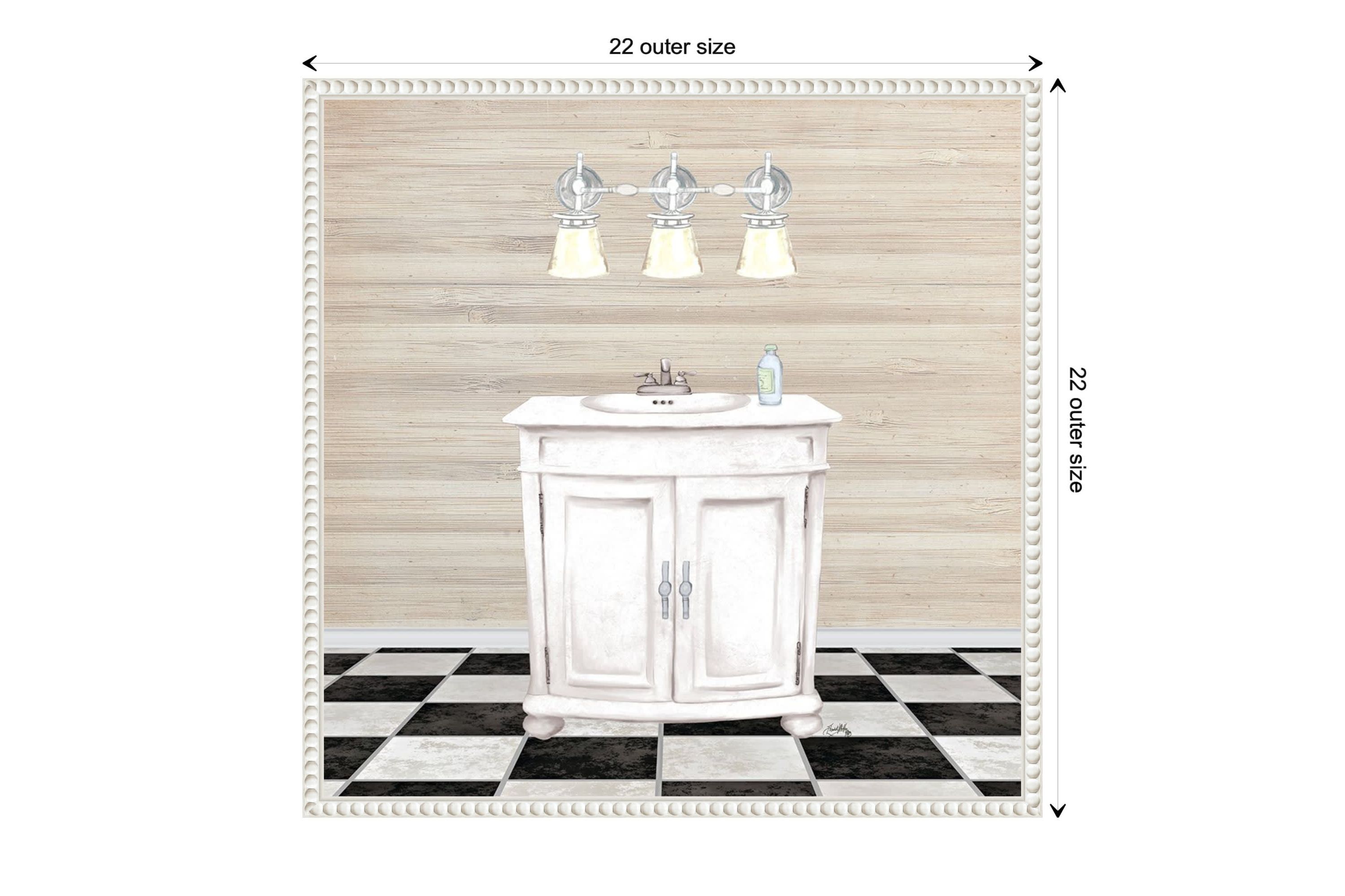 Bathroom II Framed Canvas Wall Art Print