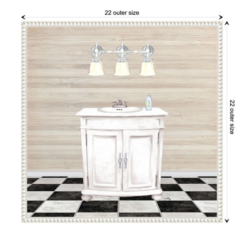 Bathroom II Framed Canvas Wall Art Print