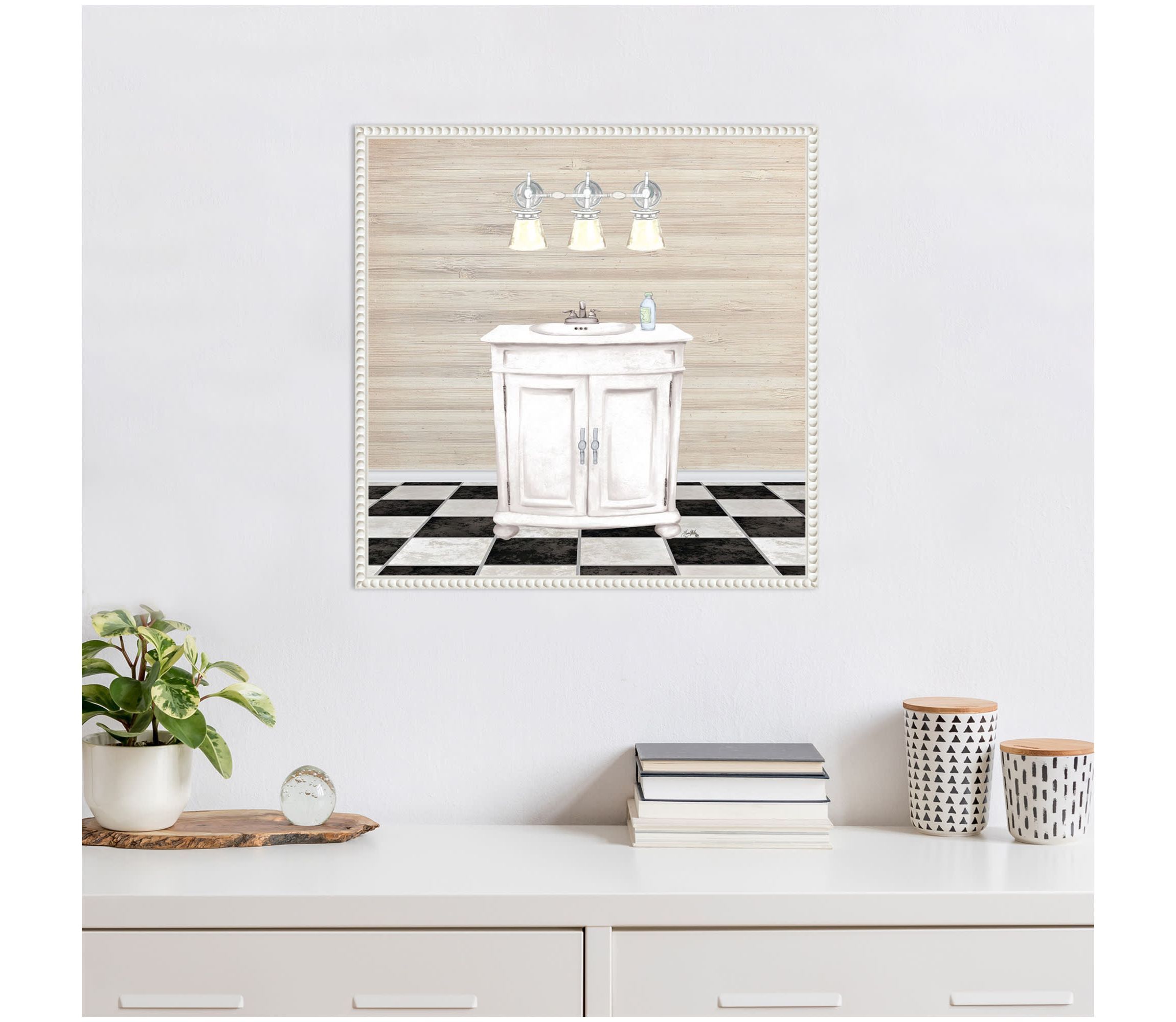 Bathroom II Framed Canvas Wall Art Print