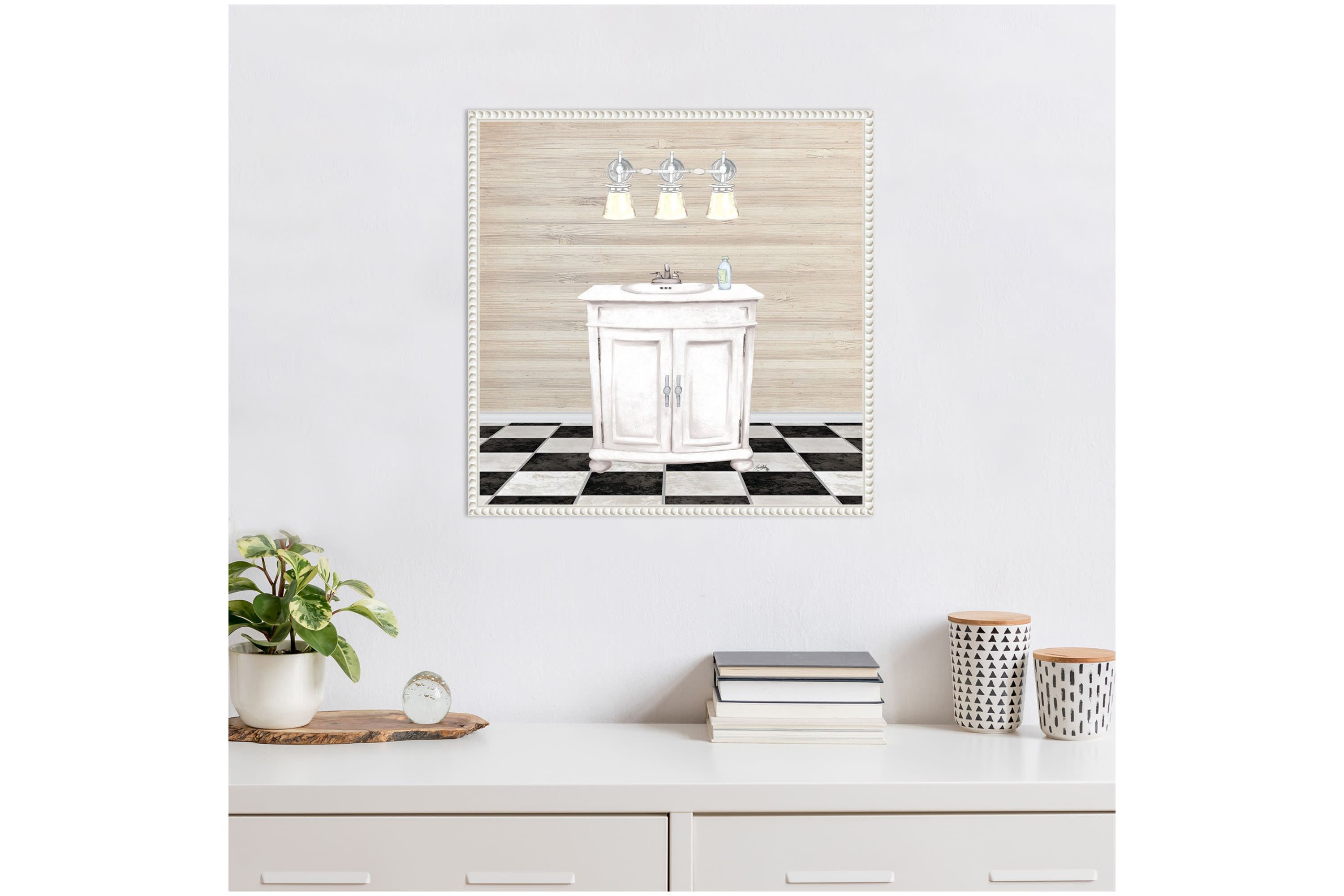 Bathroom II Framed Canvas Wall Art Print