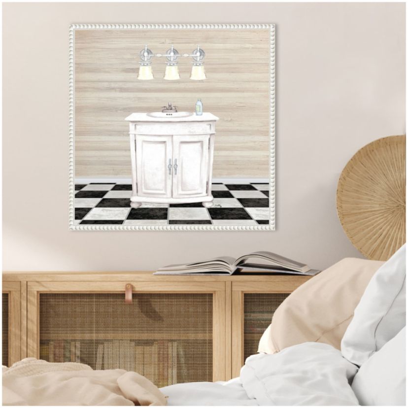 Bathroom II Framed Canvas Wall Art Print