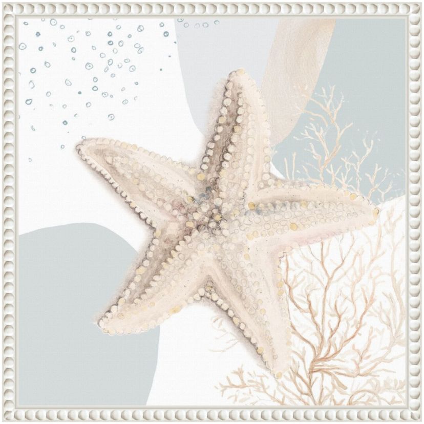 Ocean Oasis Bubbles Starfish Framed Canvas Wall Art Print