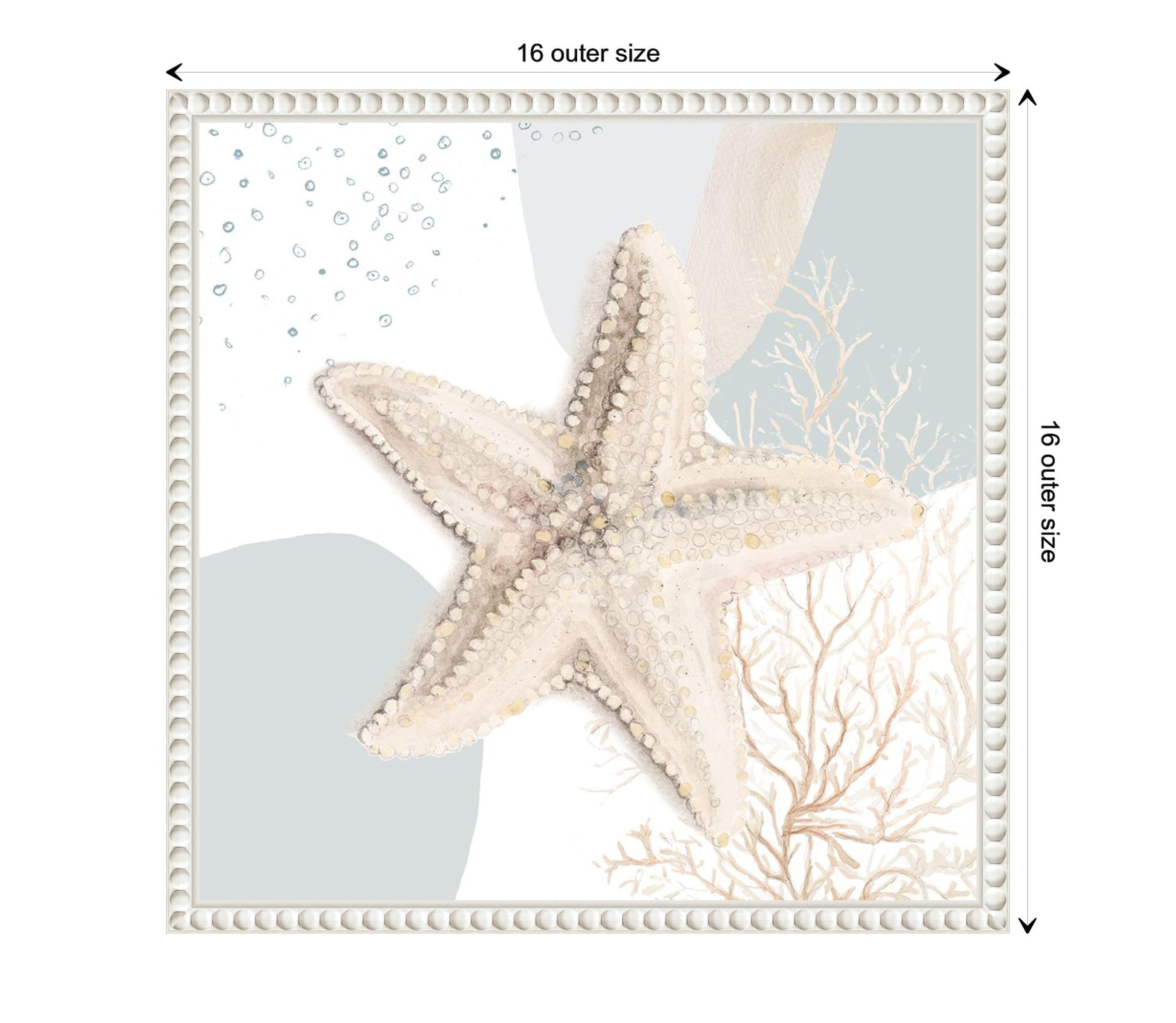 Ocean Oasis Bubbles Starfish Framed Canvas Wall Art Print