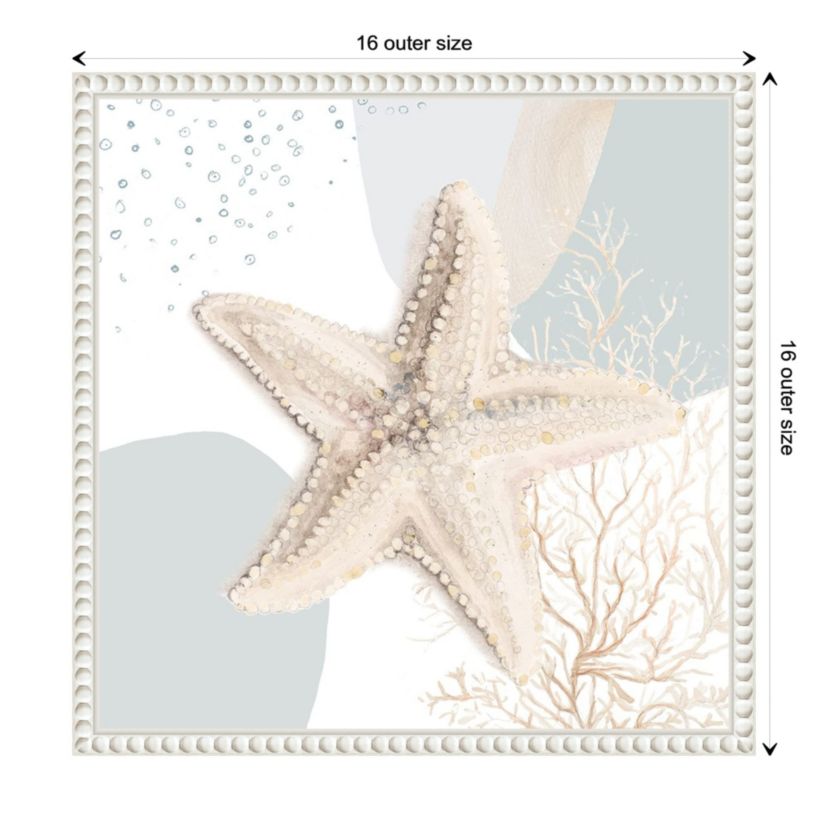 Ocean Oasis Bubbles Starfish Framed Canvas Wall Art Print