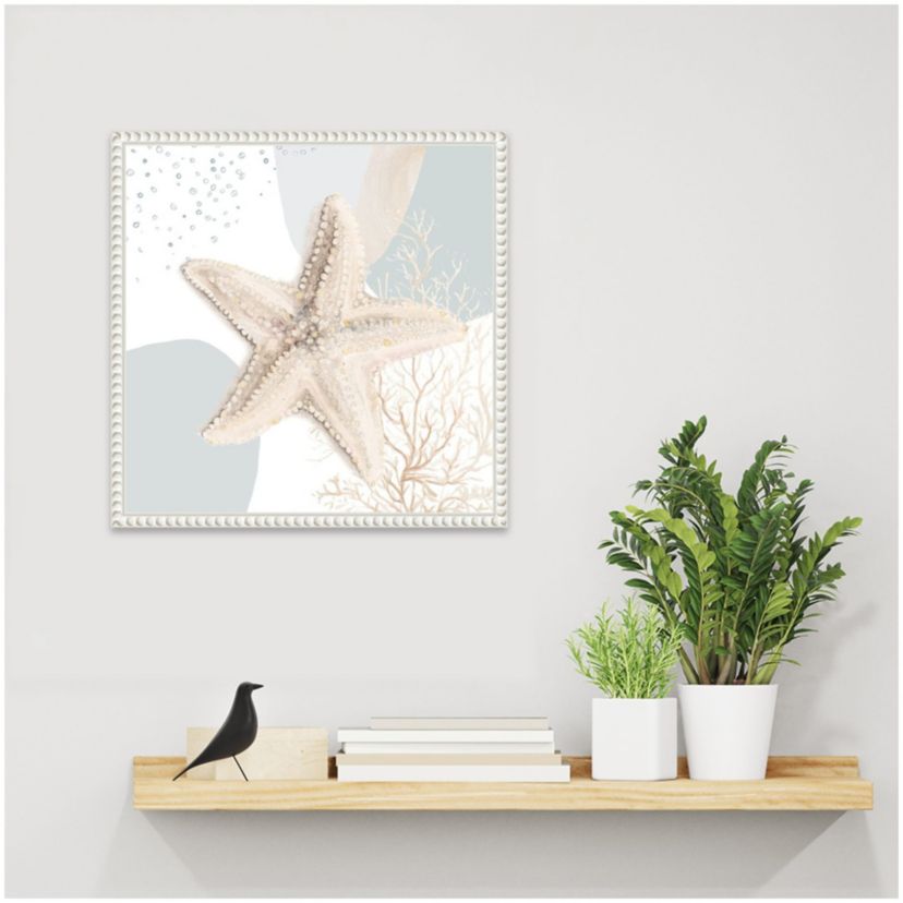 Ocean Oasis Bubbles Starfish Framed Canvas Wall Art Print