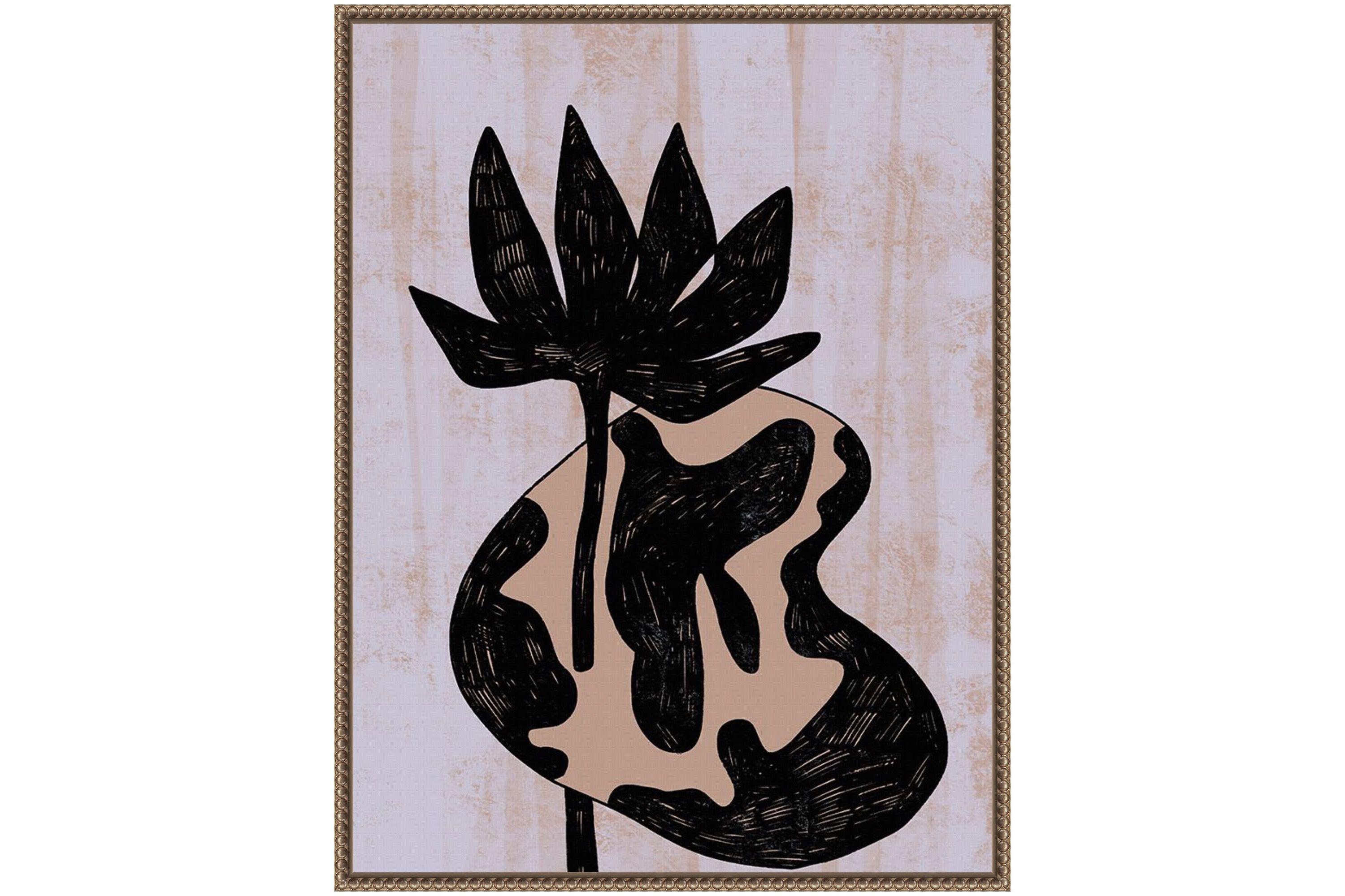 Flower in Vase Framed Canvas Wall Art Print