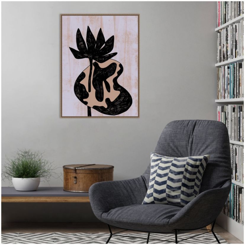 Flower in Vase Framed Canvas Wall Art Print