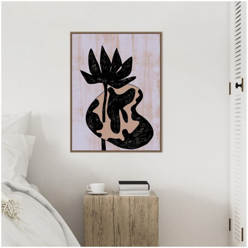 Flower in Vase Framed Canvas Wall Art Print