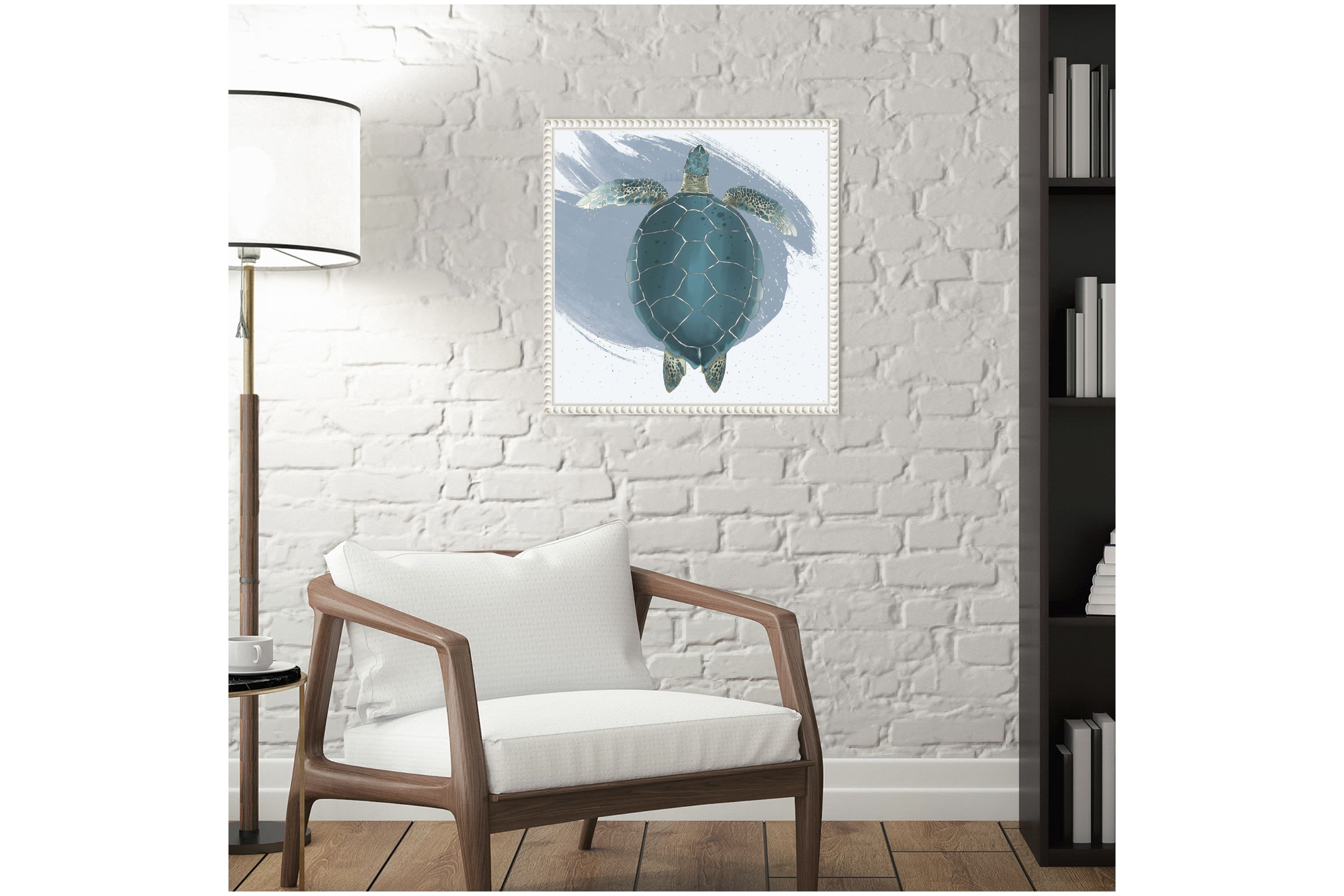 Sea Turtle Framed Canvas Wall Art Print