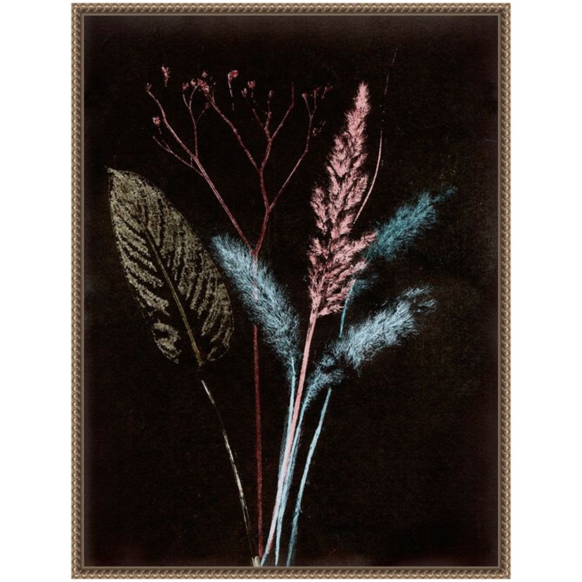 Bouquet 4 Dark Framed Canvas Wall Art Print