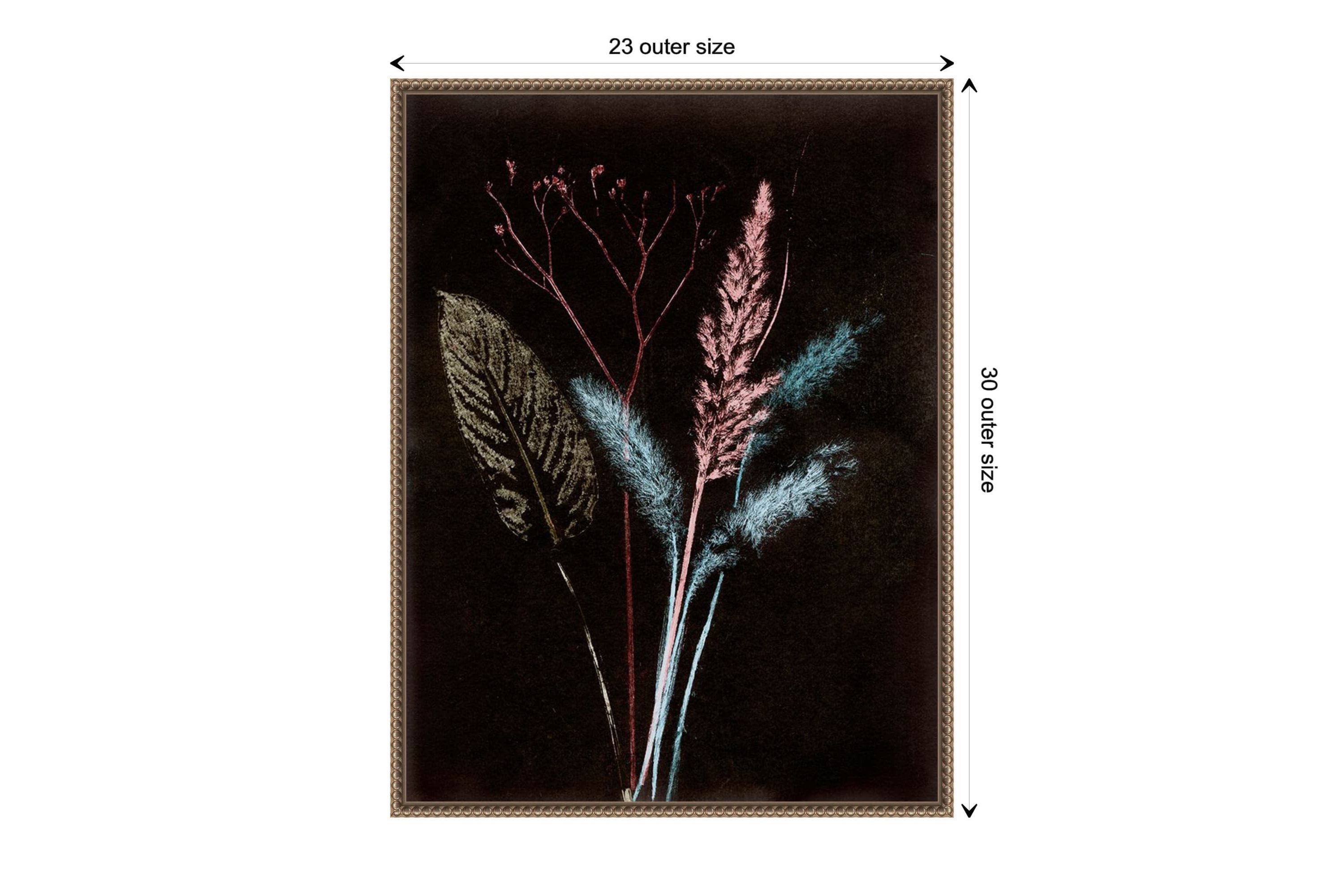 Bouquet 4 Dark Framed Canvas Wall Art Print