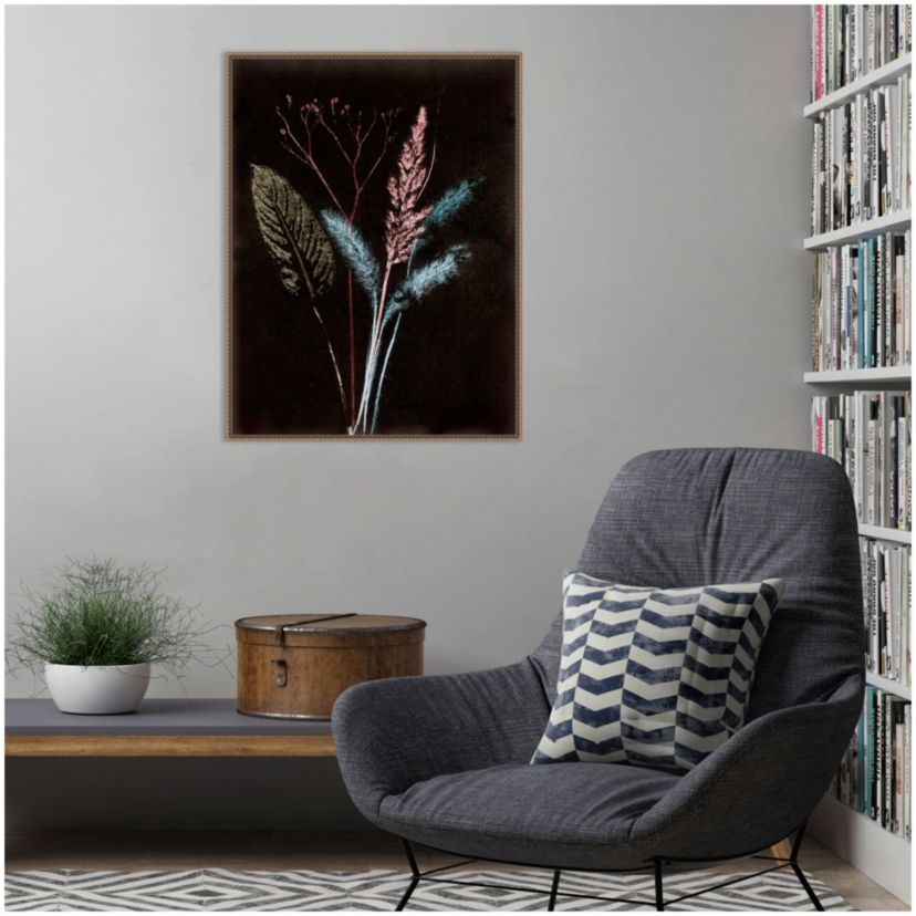 Bouquet 4 Dark Framed Canvas Wall Art Print