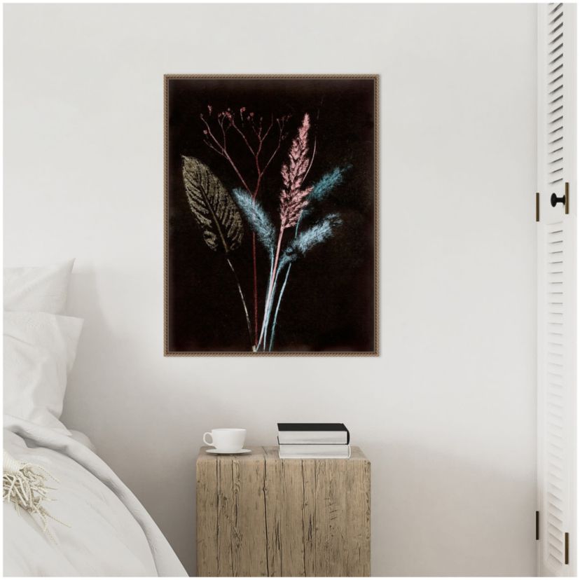 Bouquet 4 Dark Framed Canvas Wall Art Print