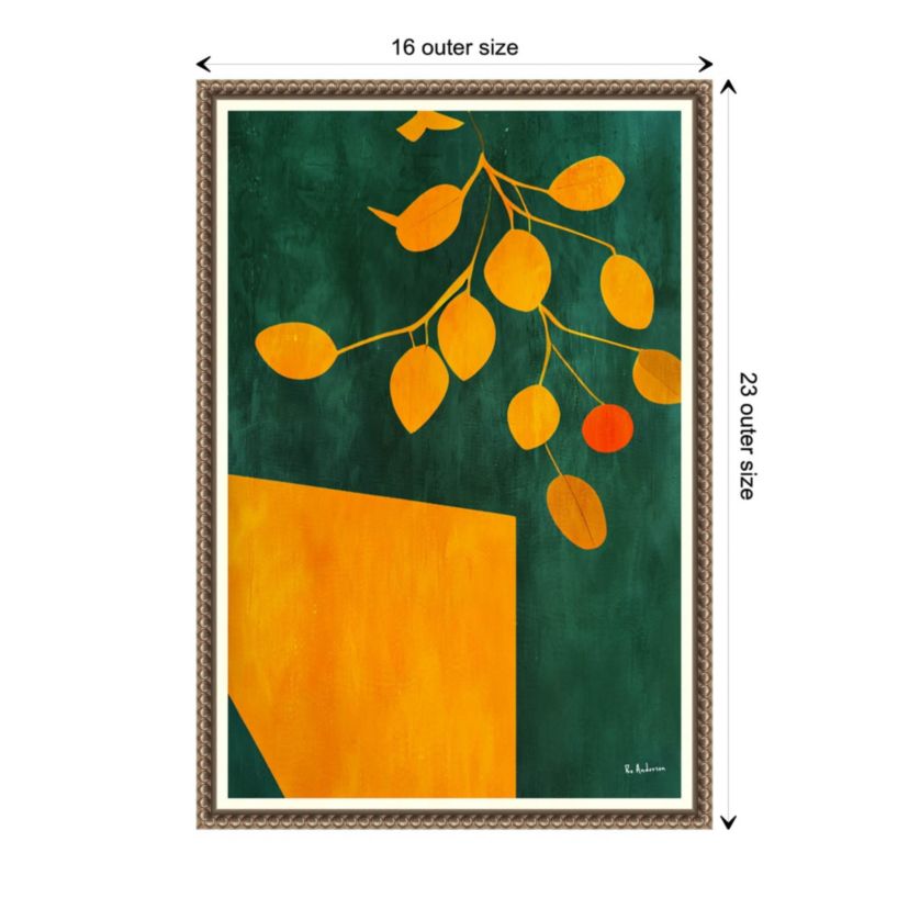 Golden Autumn Leaves Framed Canvas Wall Art Print