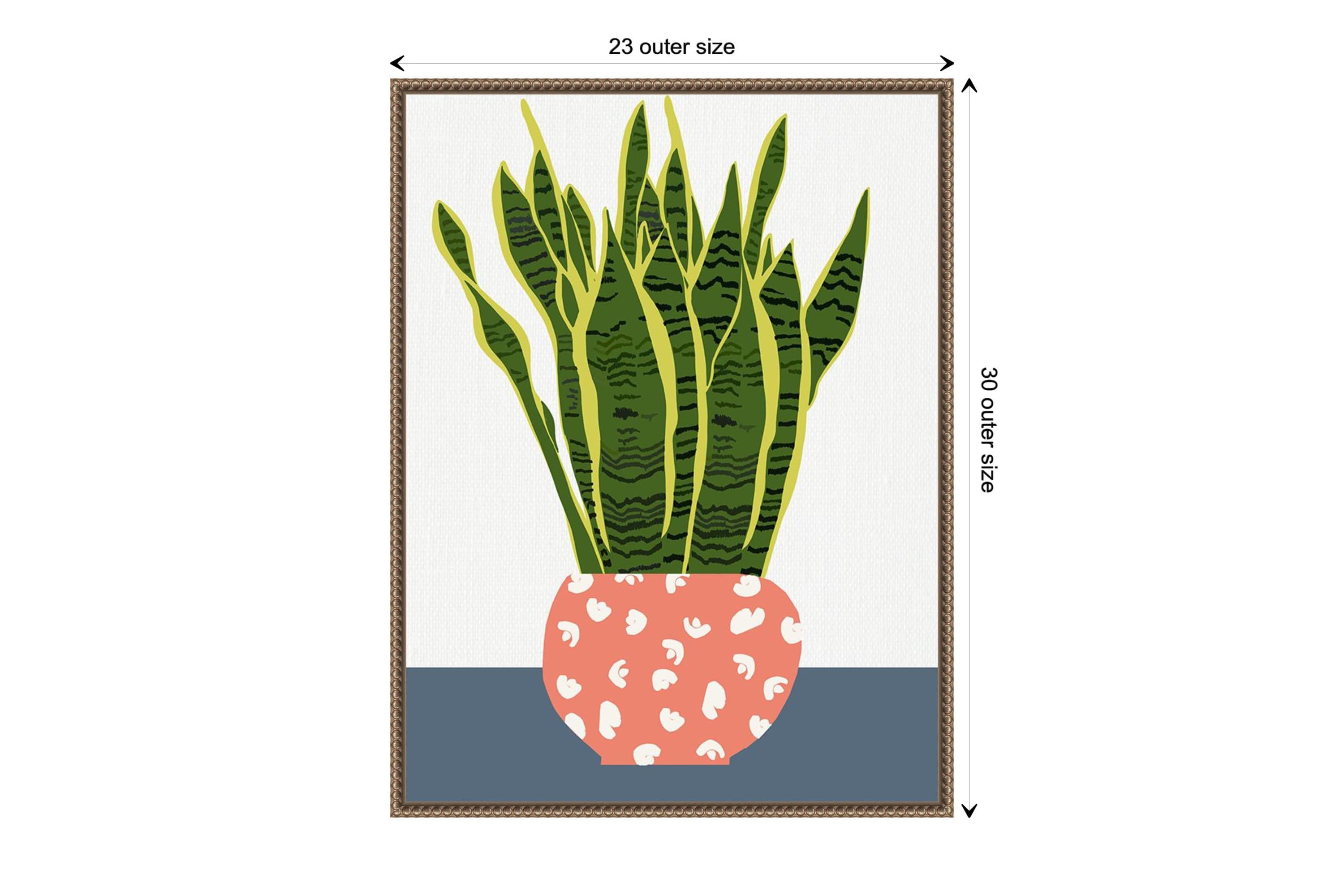 Potted Plant Framed Canvas Wall Art Print