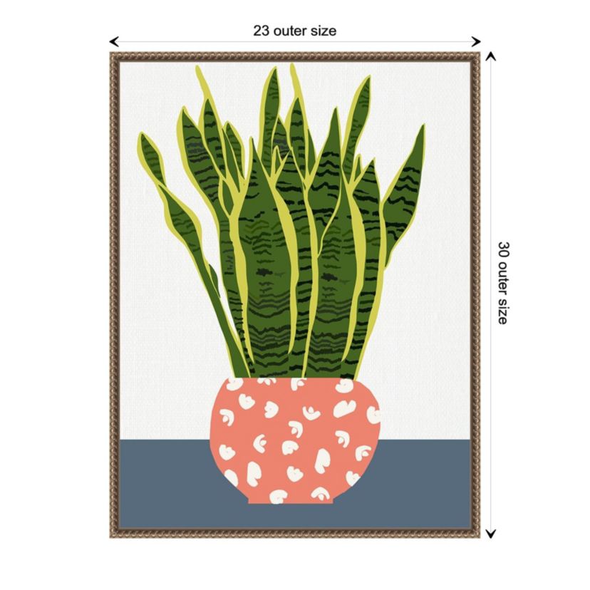 Potted Plant Framed Canvas Wall Art Print