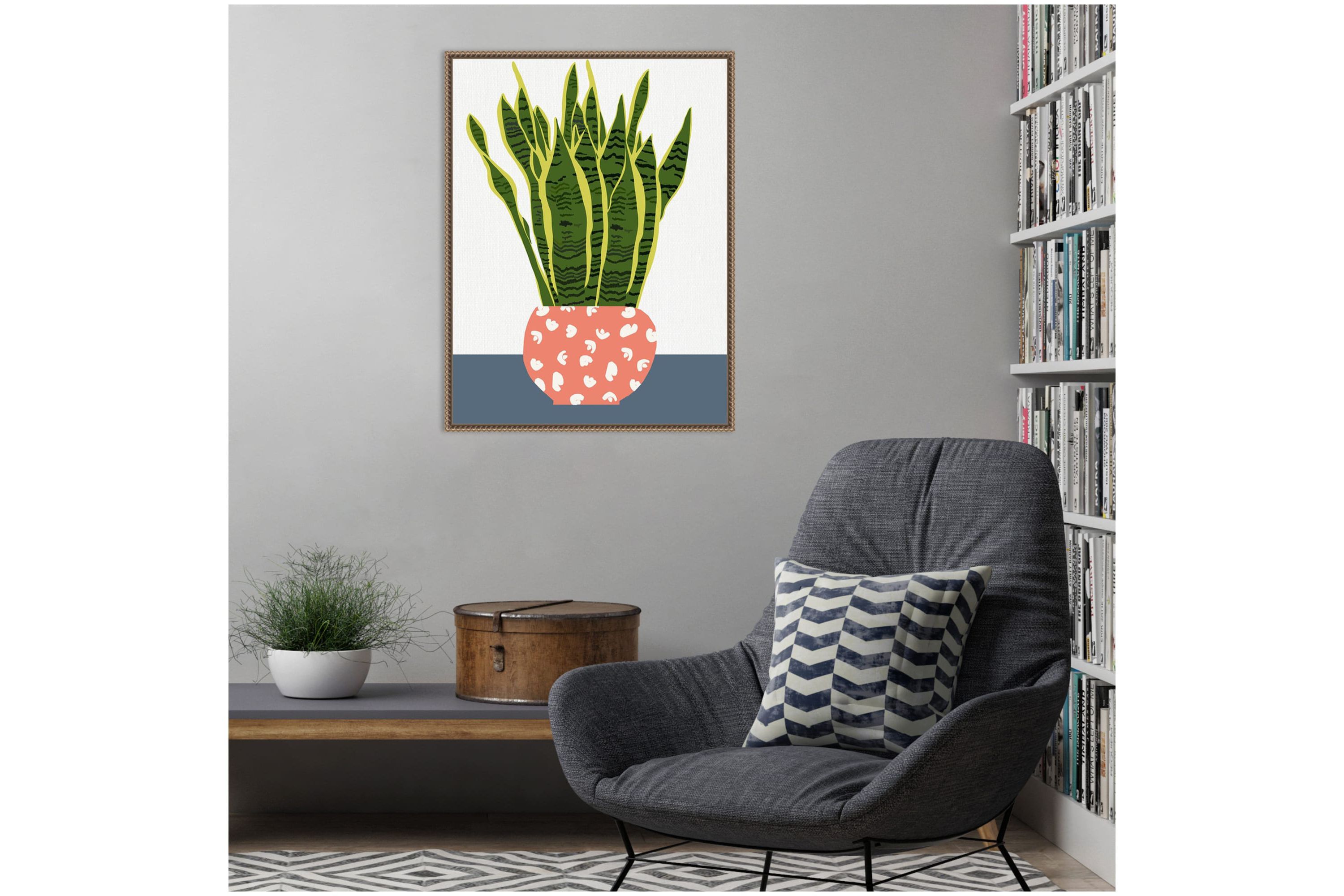 Potted Plant Framed Canvas Wall Art Print