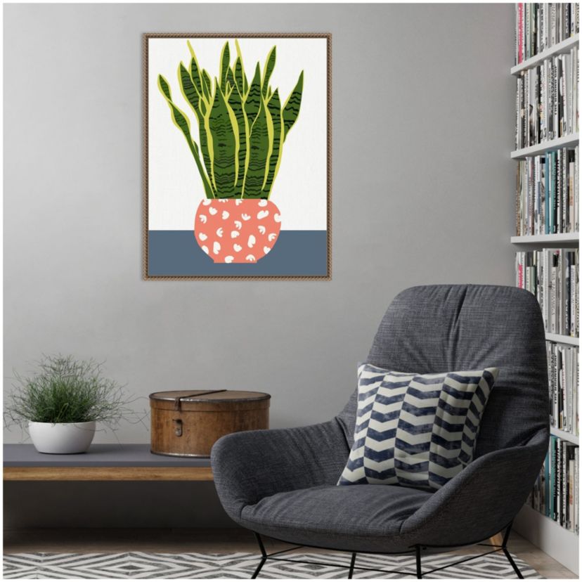 Potted Plant Framed Canvas Wall Art Print