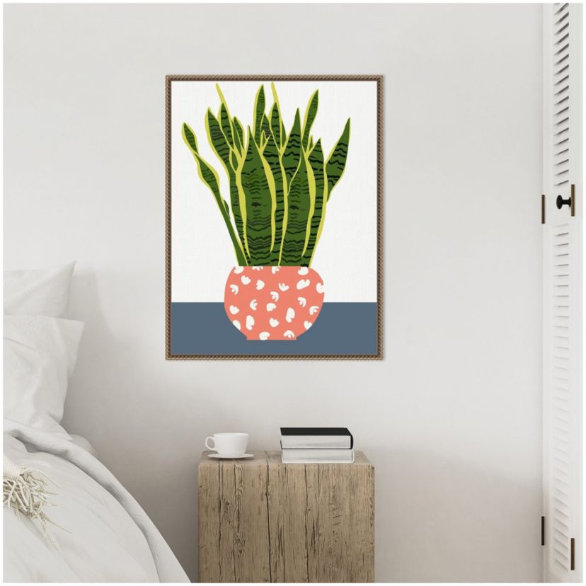 Potted Plant Framed Canvas Wall Art Print