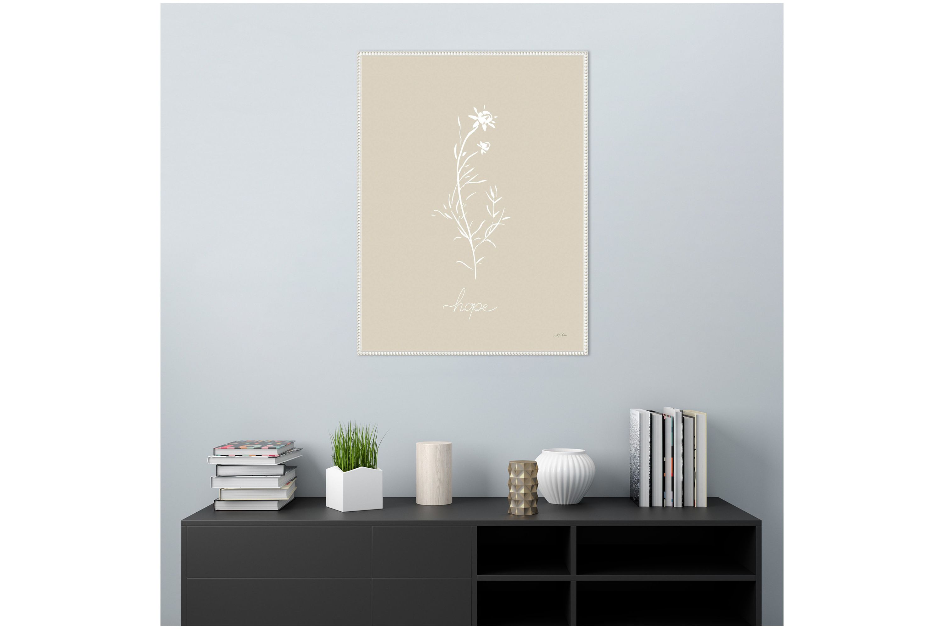 Delicate Wildflowers I Framed Canvas Wall Art Print
