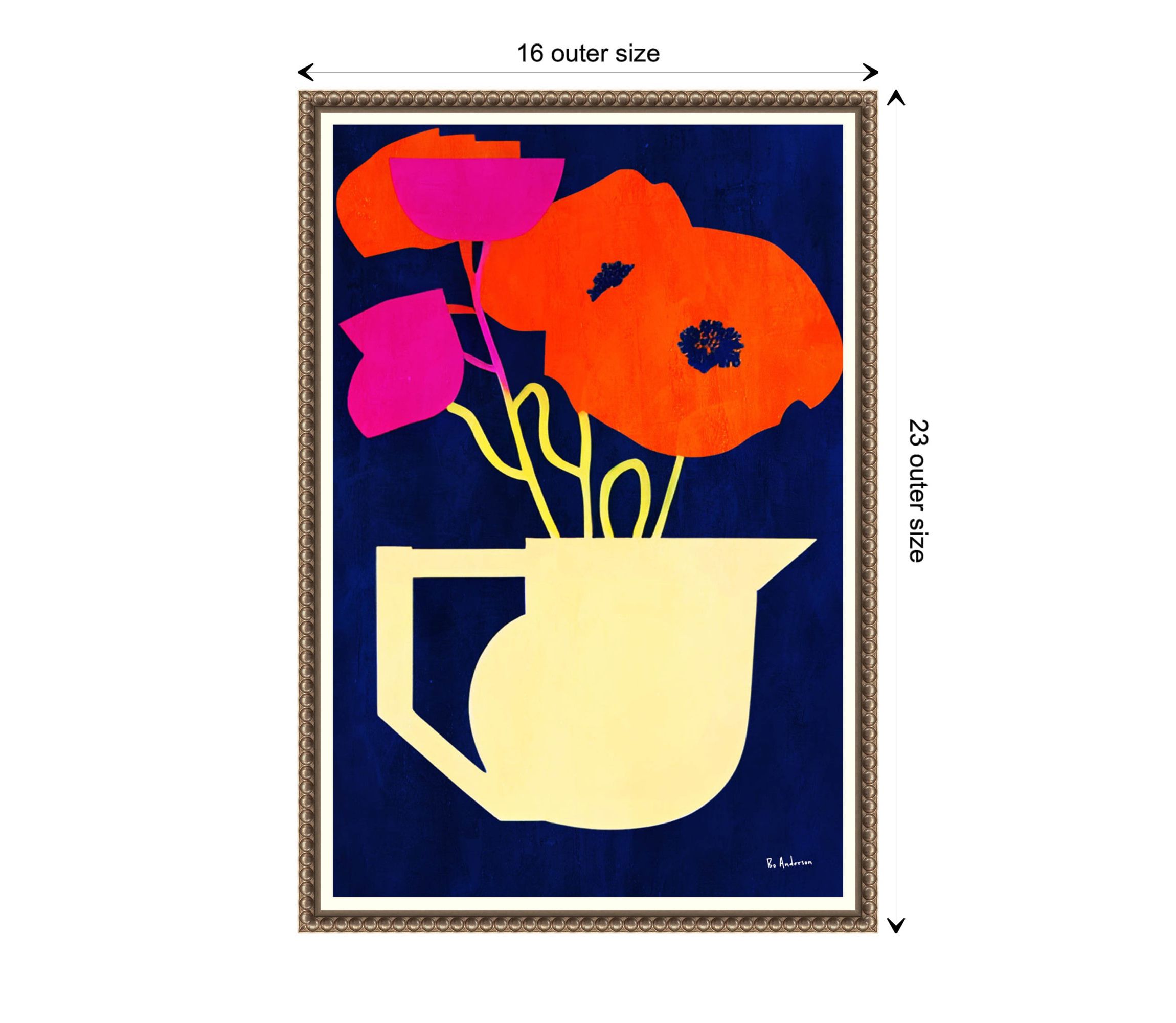 Bright and Sunny Poppies Framed Canvas Wall Art Print