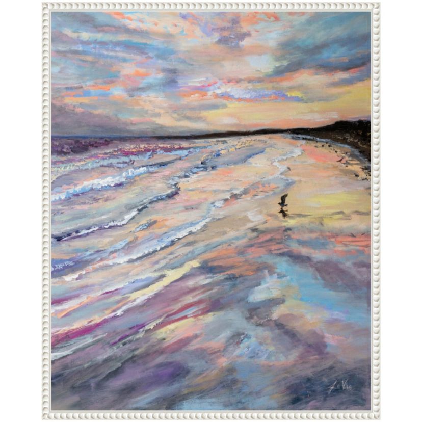 Sunset Seashore Framed Canvas Wall Art Print