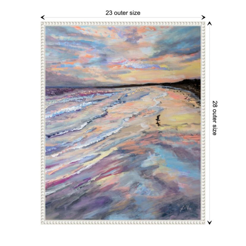 Sunset Seashore Framed Canvas Wall Art Print