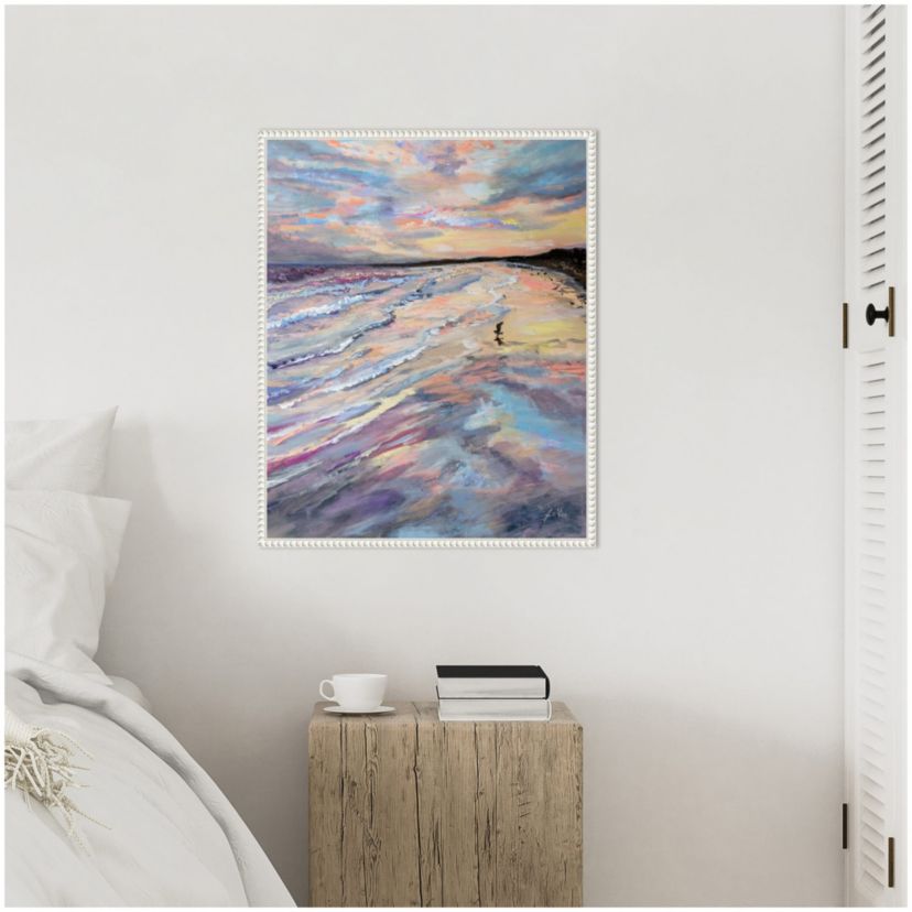 Sunset Seashore Framed Canvas Wall Art Print