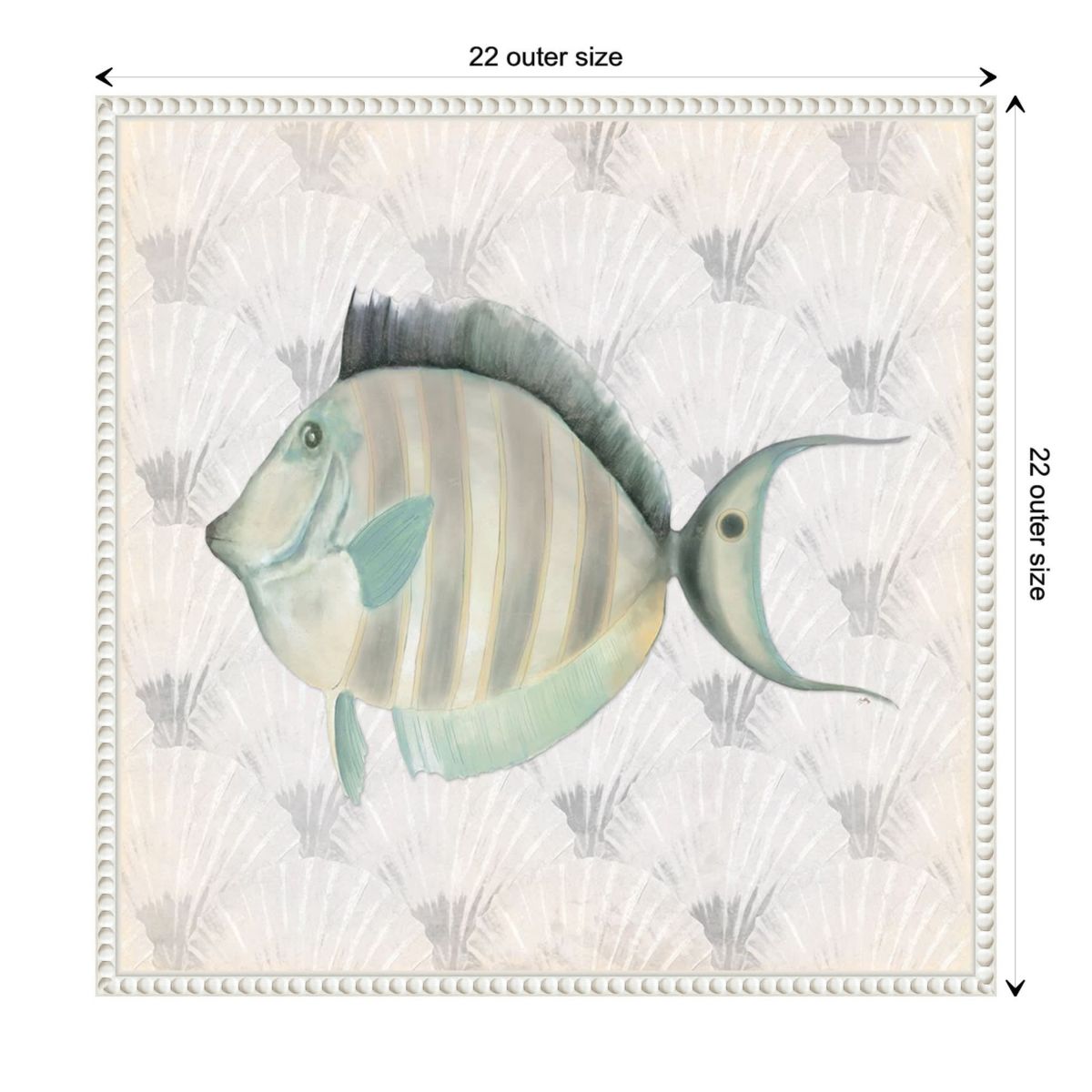 Neutral Vintage Fish I Framed Canvas Wall Art Print