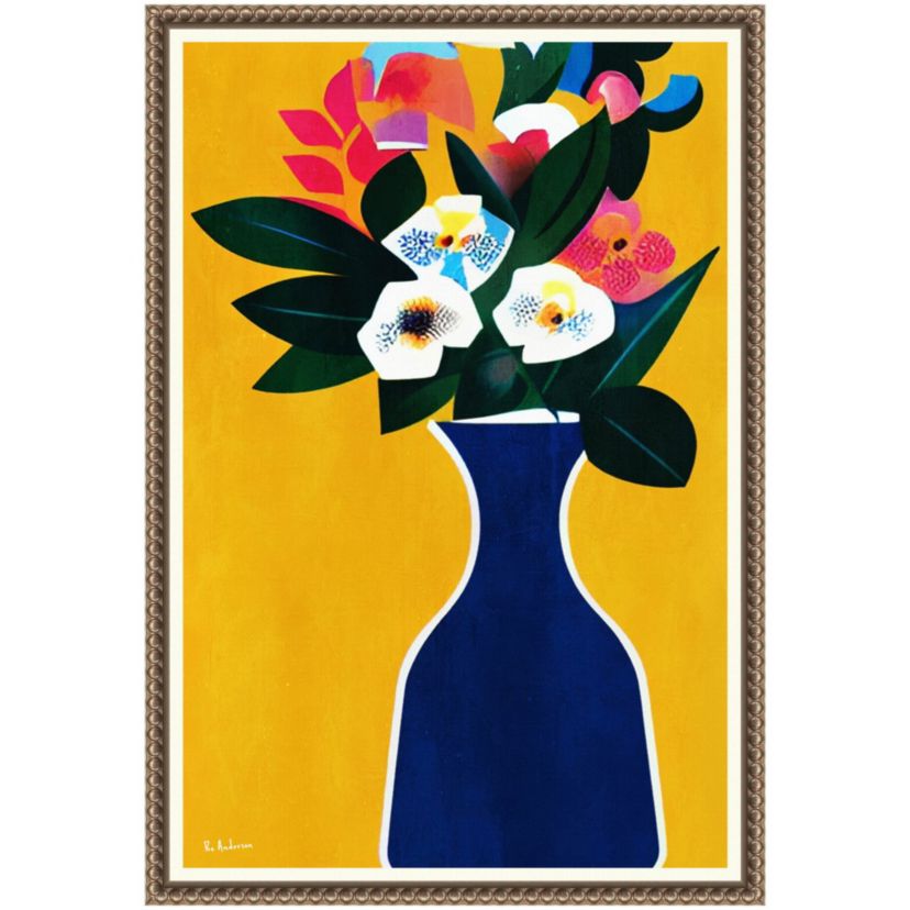 Sunshine Flowers Framed Canvas Wall Art Print
