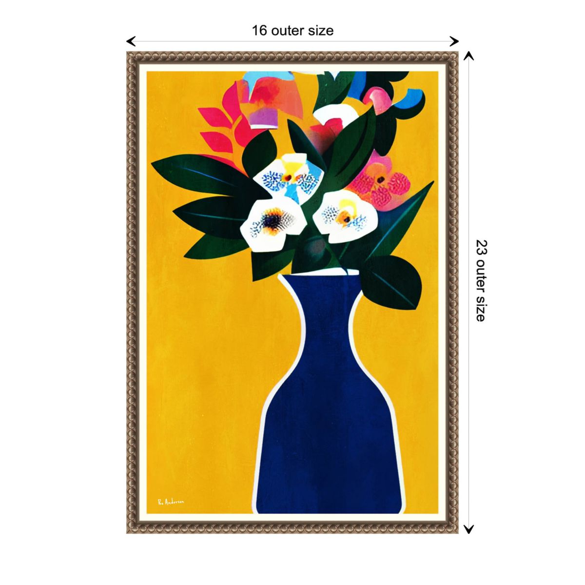 Sunshine Flowers Framed Canvas Wall Art Print