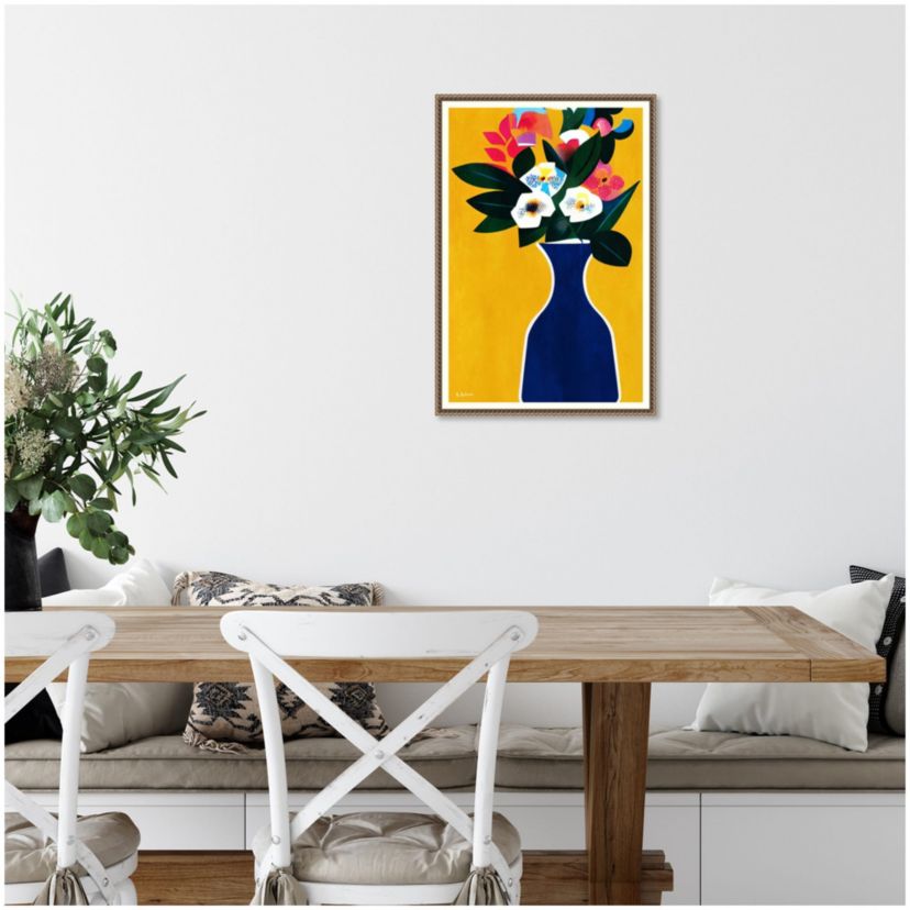 Sunshine Flowers Framed Canvas Wall Art Print