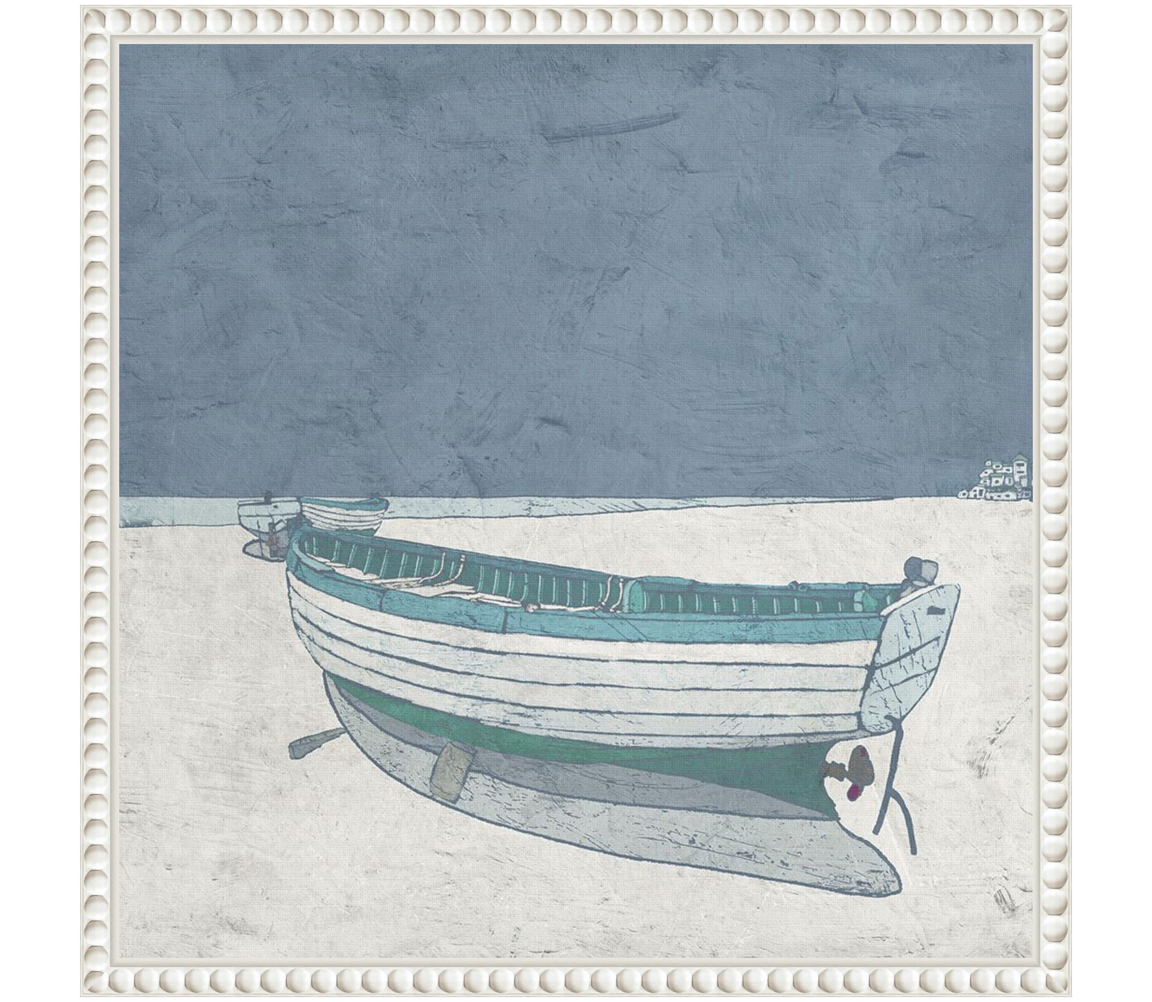 Boat Ashore I Framed Canvas Wall Art Print