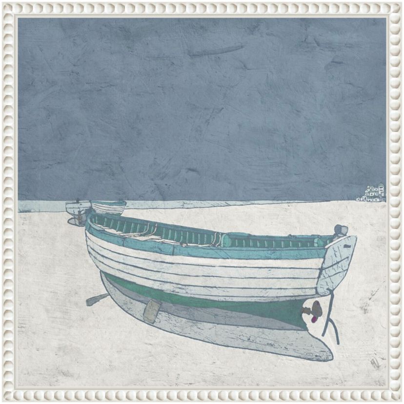 Boat Ashore I Framed Canvas Wall Art Print