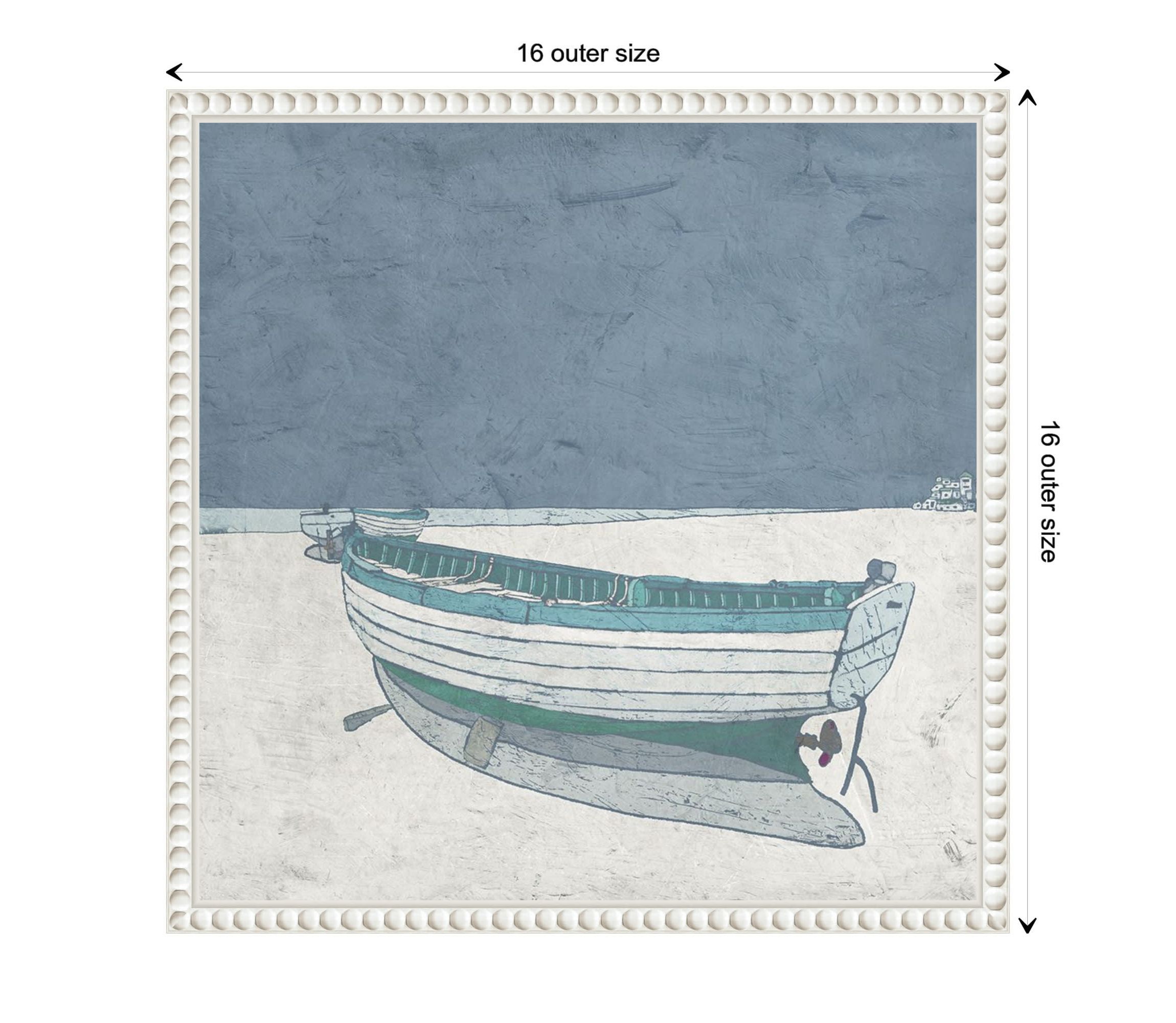 Boat Ashore I Framed Canvas Wall Art Print
