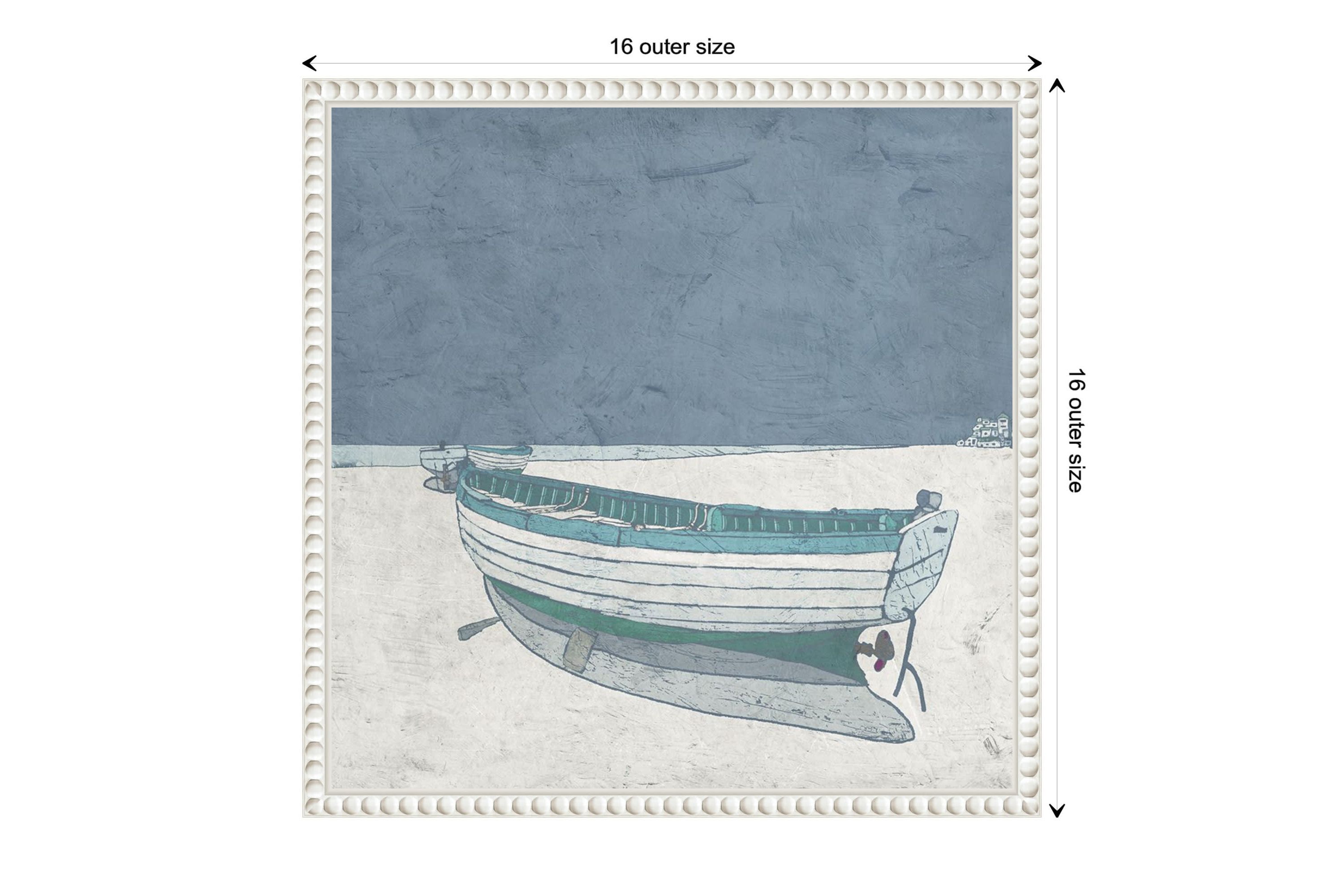 Boat Ashore I Framed Canvas Wall Art Print