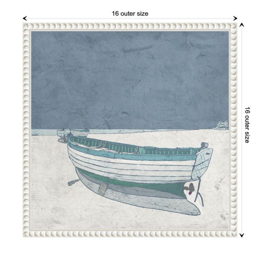 Boat Ashore I Framed Canvas Wall Art Print