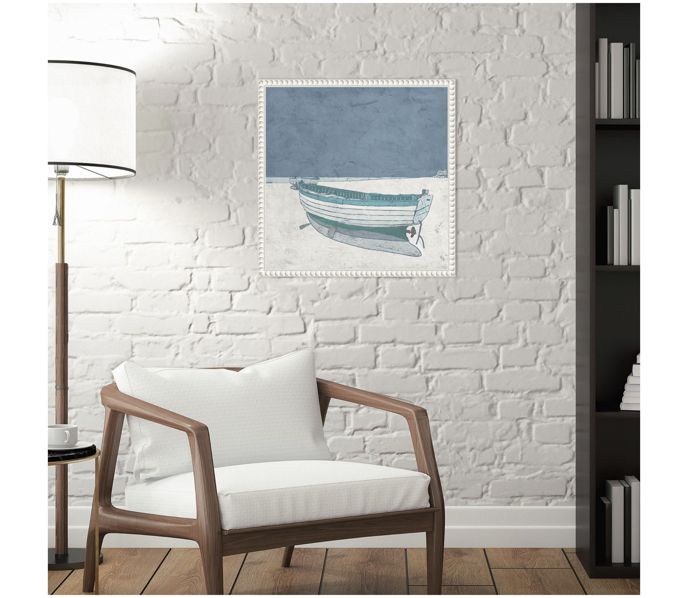 Boat Ashore I Framed Canvas Wall Art Print