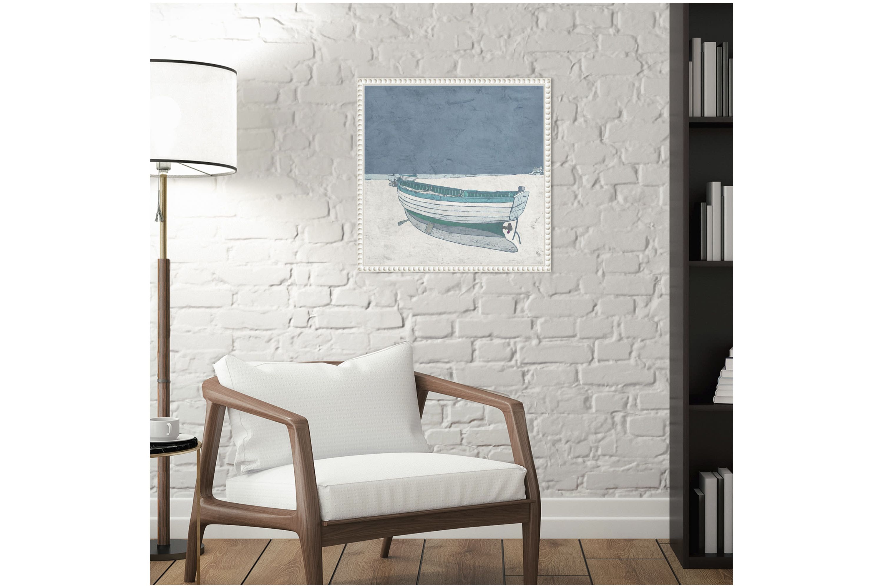 Boat Ashore I Framed Canvas Wall Art Print