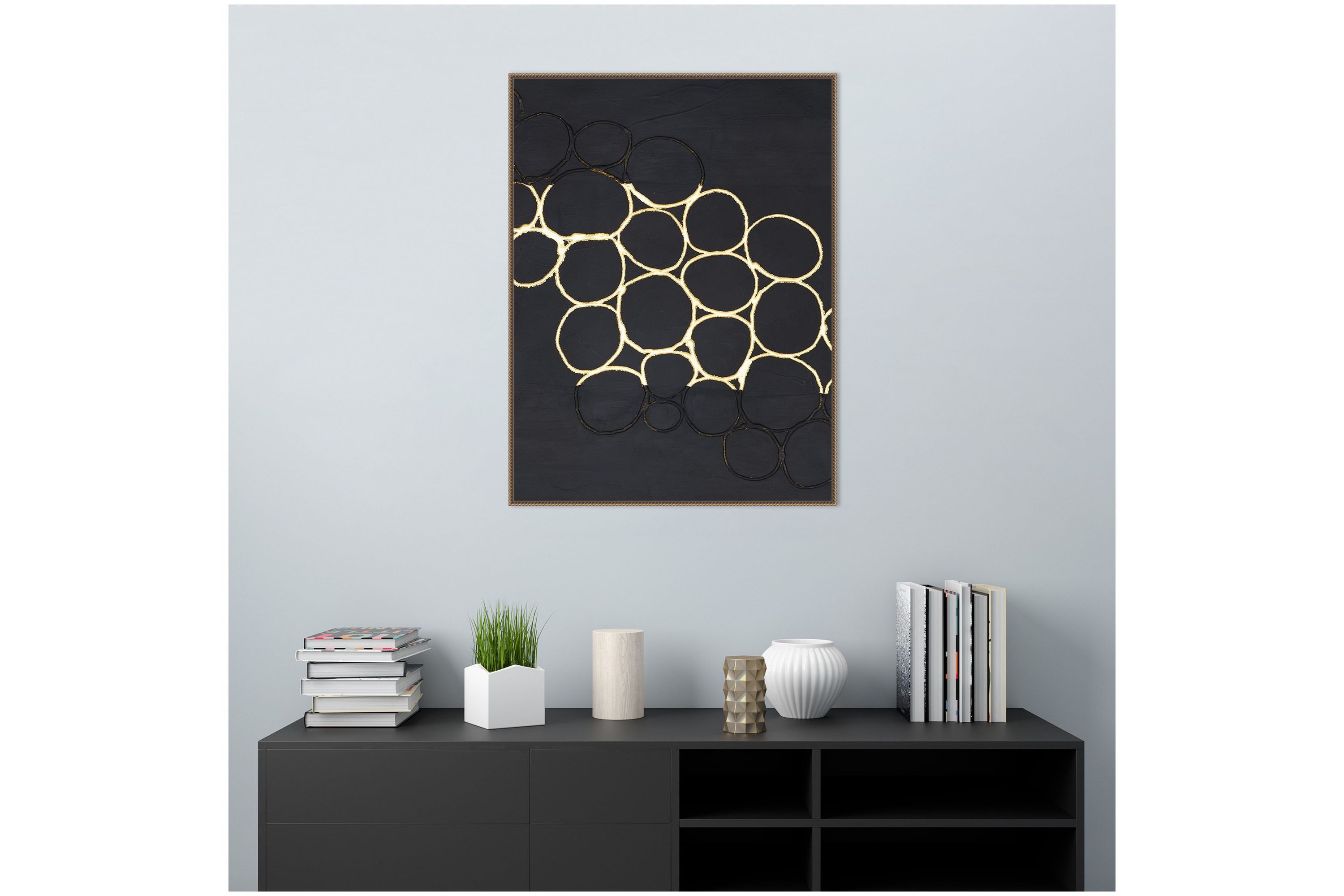 Gold Combo III Framed Canvas Wall Art Print