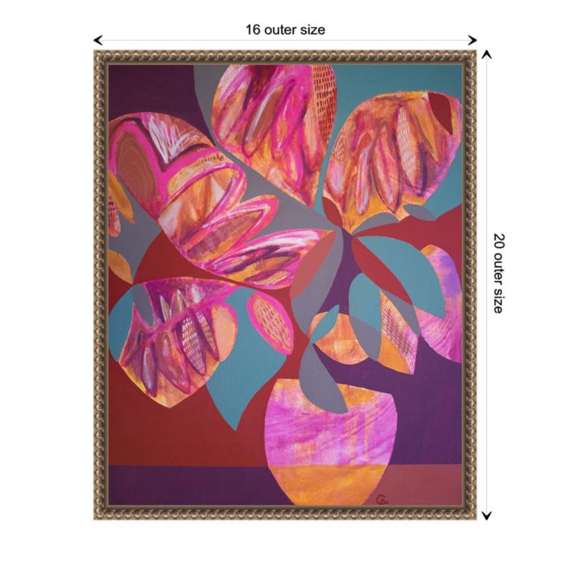 Pink Flowers Framed Canvas Wall Art Print