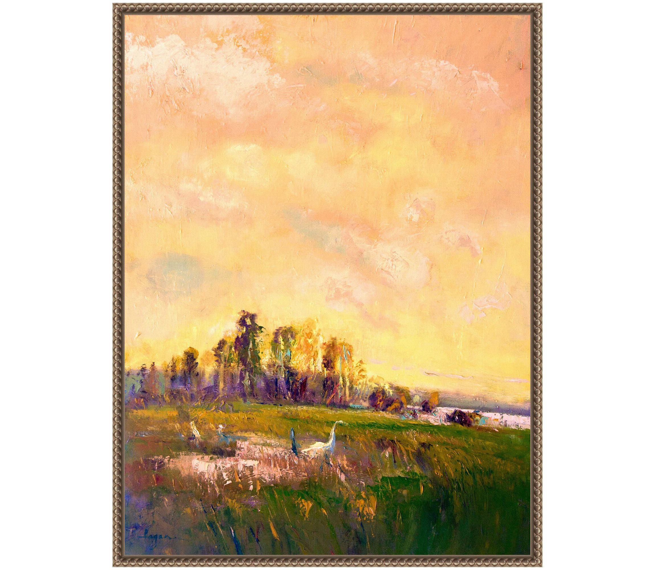 Abstract Marshland Framed Canvas Wall Art Print