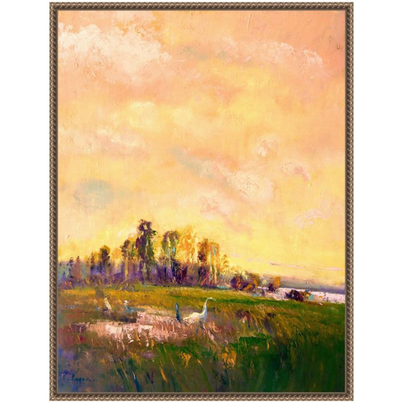Abstract Marshland Framed Canvas Wall Art Print