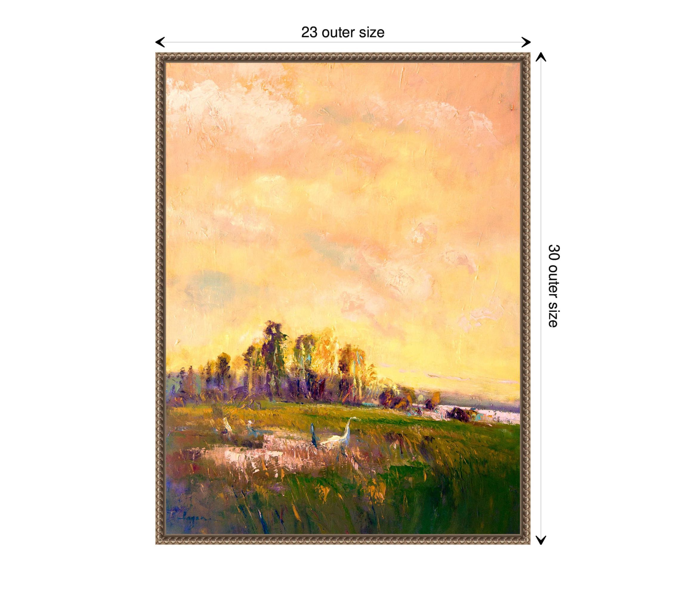 Abstract Marshland Framed Canvas Wall Art Print